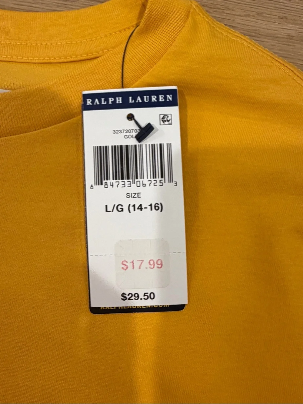 Ralph Lauren Yellow Short Sleeve Crewneck Tee with Navy Pony